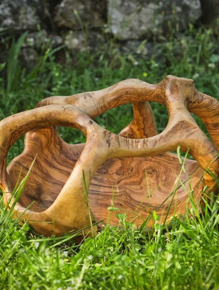 Details d'un saladier en bois d'olivier - Dubosq et Fils